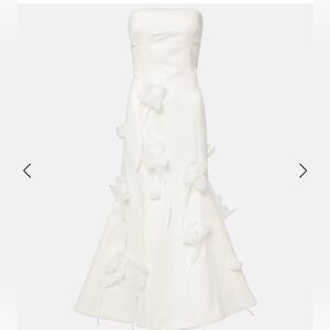 Elegant White Strapless Midi Dress